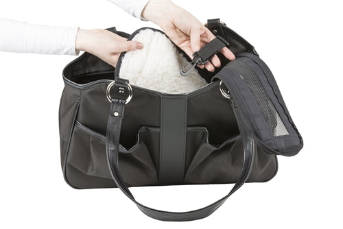 Petote Metro Bag - Khaki With Black Leather Trim & Tassel