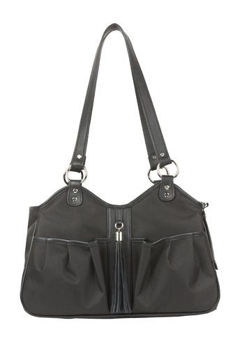 Petote Metro Bag - Black Sable With Leather Trim & Tassel