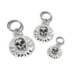 Sterling Silver Skull & Bones ID Tag