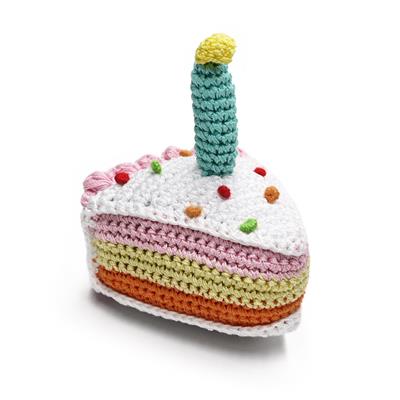 Birthday Cake Knit Squeaker Toy