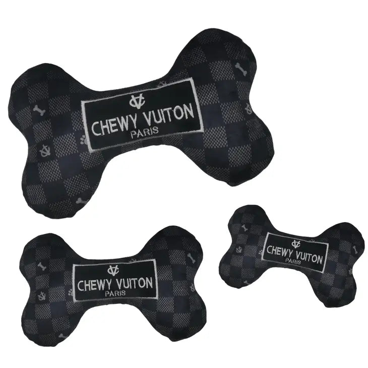 Chewy Vuiton Black Checker Bone Toy, Black Checker Chewy Vuiton, Designer  Dog Toy, Haute Diggity Dog Toy, Plush Bone Toy, Designer Bone Toy - Tails  in the City