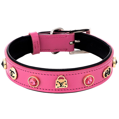 Concha Pink Leather Collar