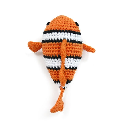 Clown Fish Knit Squeaker Toy, Organic Dog Toy, Knit Dog Toy, Dogo
