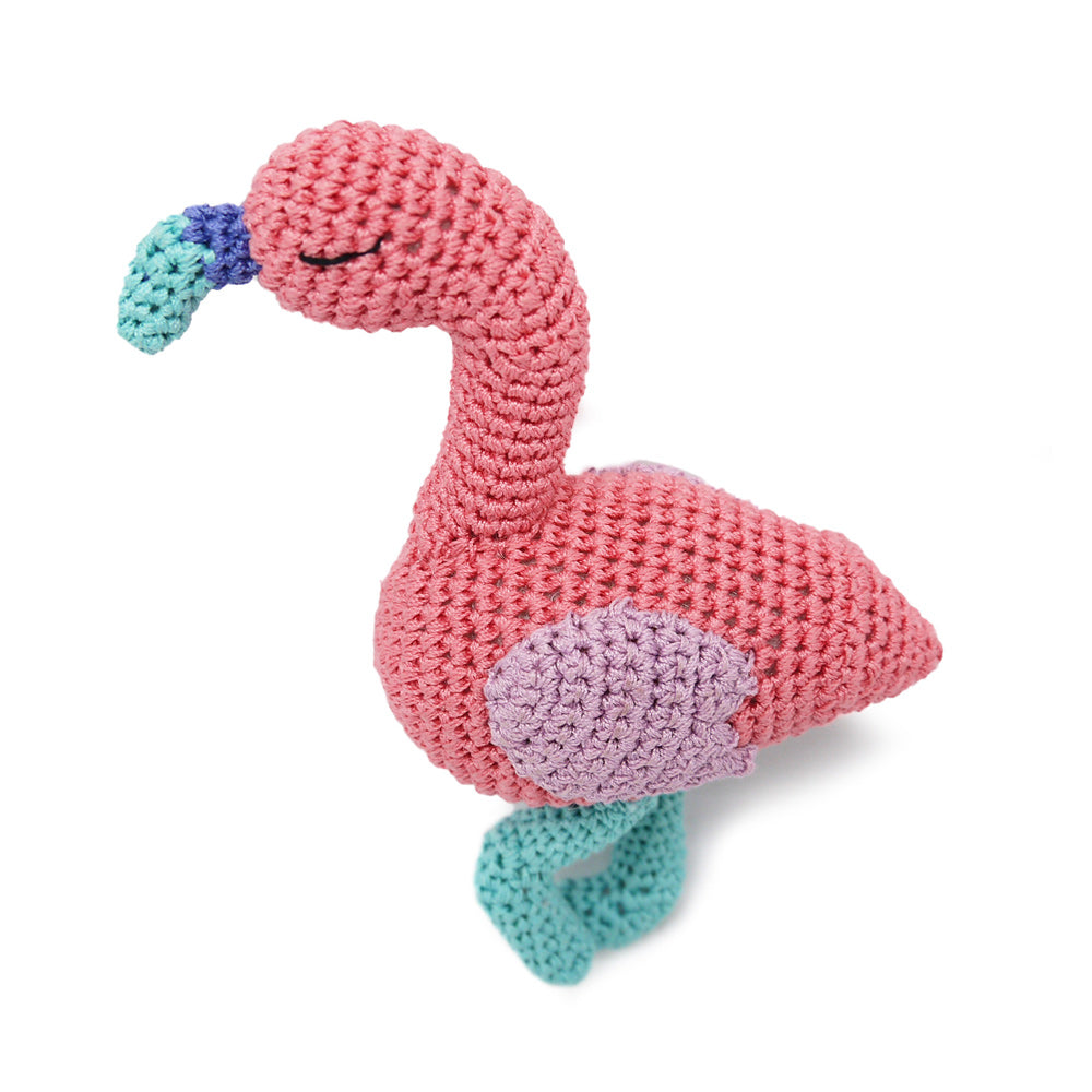 Flamingo Knit Squeaker Toy
