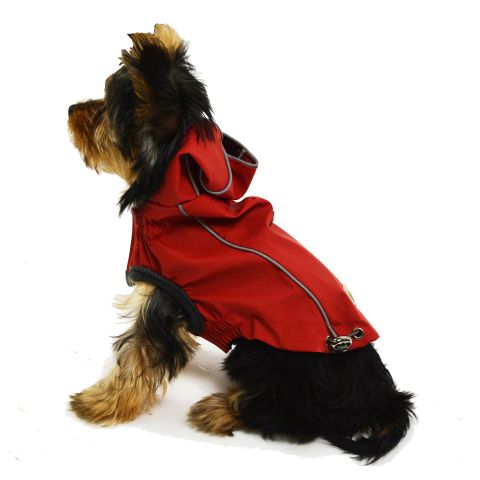 GF Pet Reversible Raincoat Red