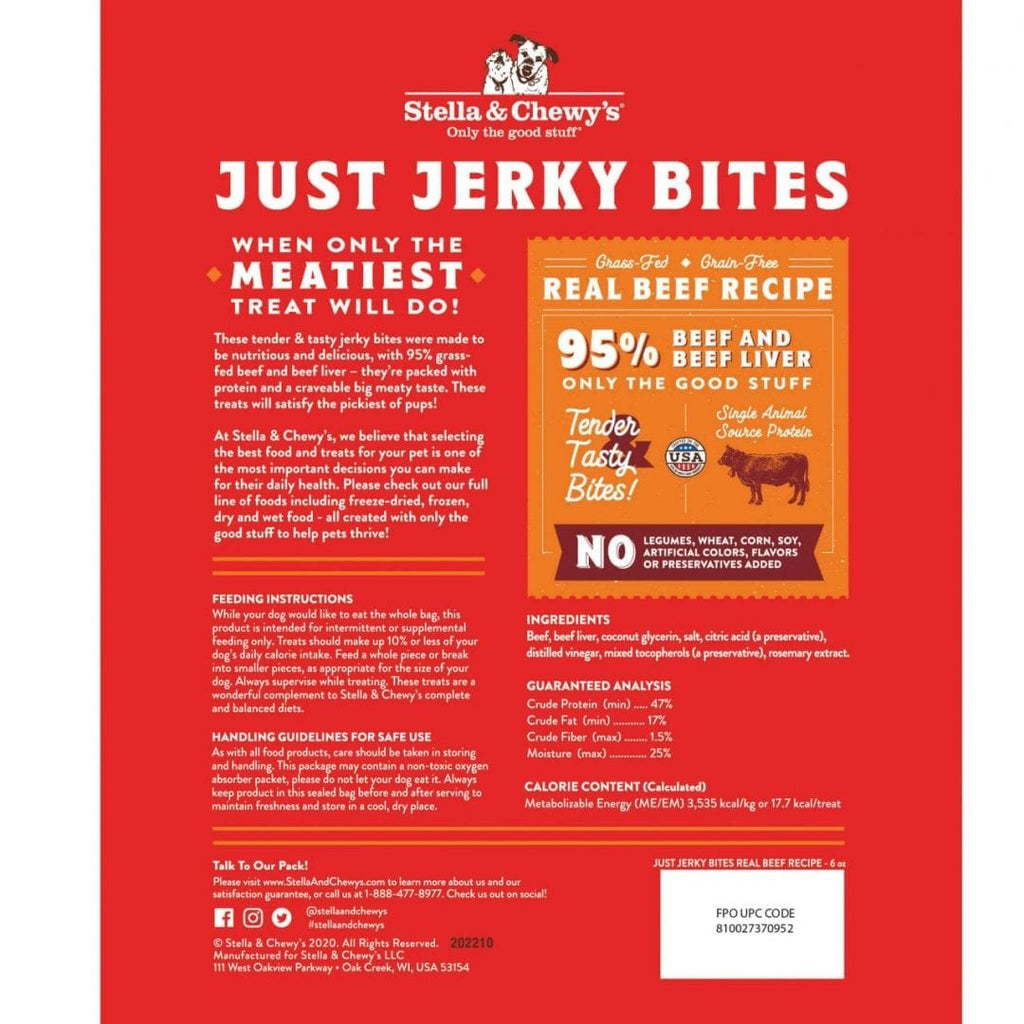 Just Jerky Beef 6oz Packaged Dog Treats