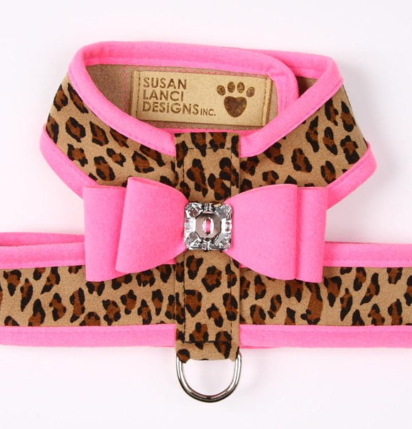 Big Bow Tinkie Harness - Leopard Hot Pink
