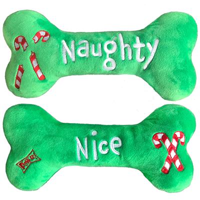 Naughty or Nice Bone Dog  Toy