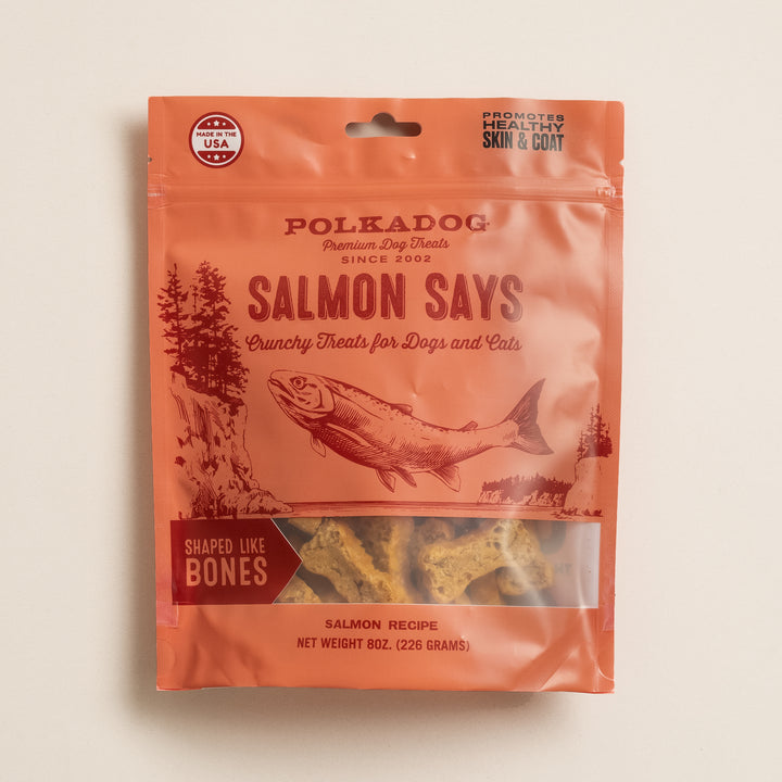 Polkadog's Salmon Says 8oz Packaged Dog Treats