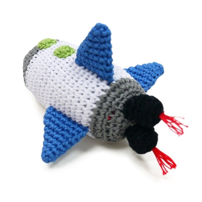 Space Ship Knit Squeaker Toy